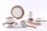 Bộ đồ ăn sứ xương cao cấp 32 món Nâu Dream