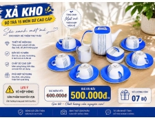 Bộ tách Sứ Porcelain 15 món Sọc Xanh