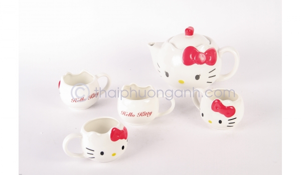 Bộ tách trà Kitty 5pcs Đỏ