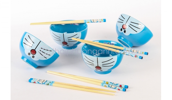 Bộ bát Doraemon + đũa 8pcs